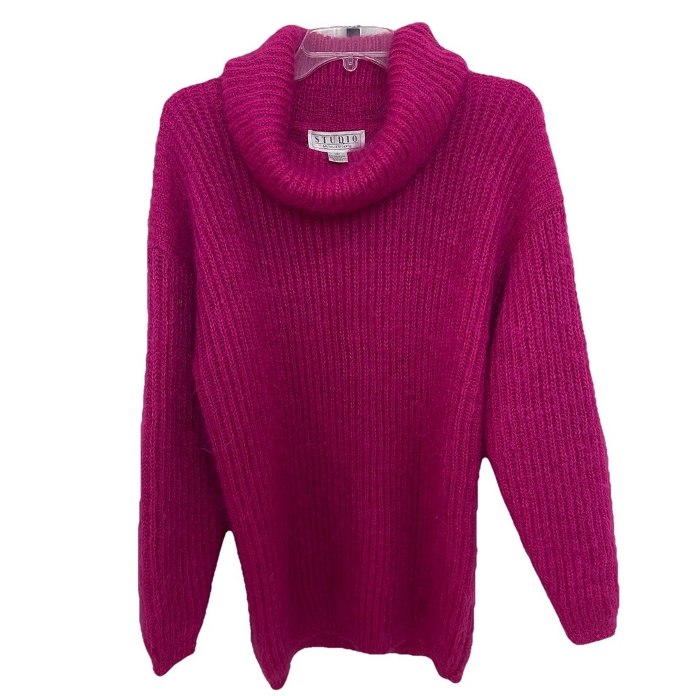 Vintage  Studio Michelle Stuart Mohair/Angora Wool Sweater Size S Magenta NWOT
